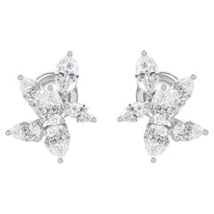 Ohrstecker mit Marquise-Diamanten in Blumenform aus 18 Karat Weißgold, 2,71 Karat