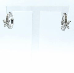Customizable Marquise & Round Cut Pavé Diamond Hoop Earrings 14K 18K Gold
