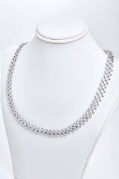 Marquise Diamond Necklace Set in 18k White Gold and Studded in Marquise Diamonds