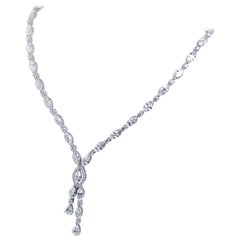 Marquise Diamond Necklace Set in 18K White Gold and Studded in Marquise Diamonds