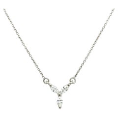 Marquise-Diamant-Halskette mit 0,39 Karat F/VS in Platin gefasst