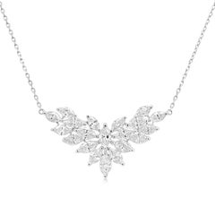 Collana con diamante bianco naturale taglio marquise e catena in platino