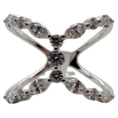 Marquise diamond ring 1.01ct 18KT white gold size 7