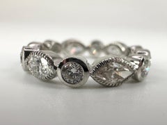Marquise Diamantring 1,87 Karat Diamantring mit Ewigkeits-Diamant Größe 6,5