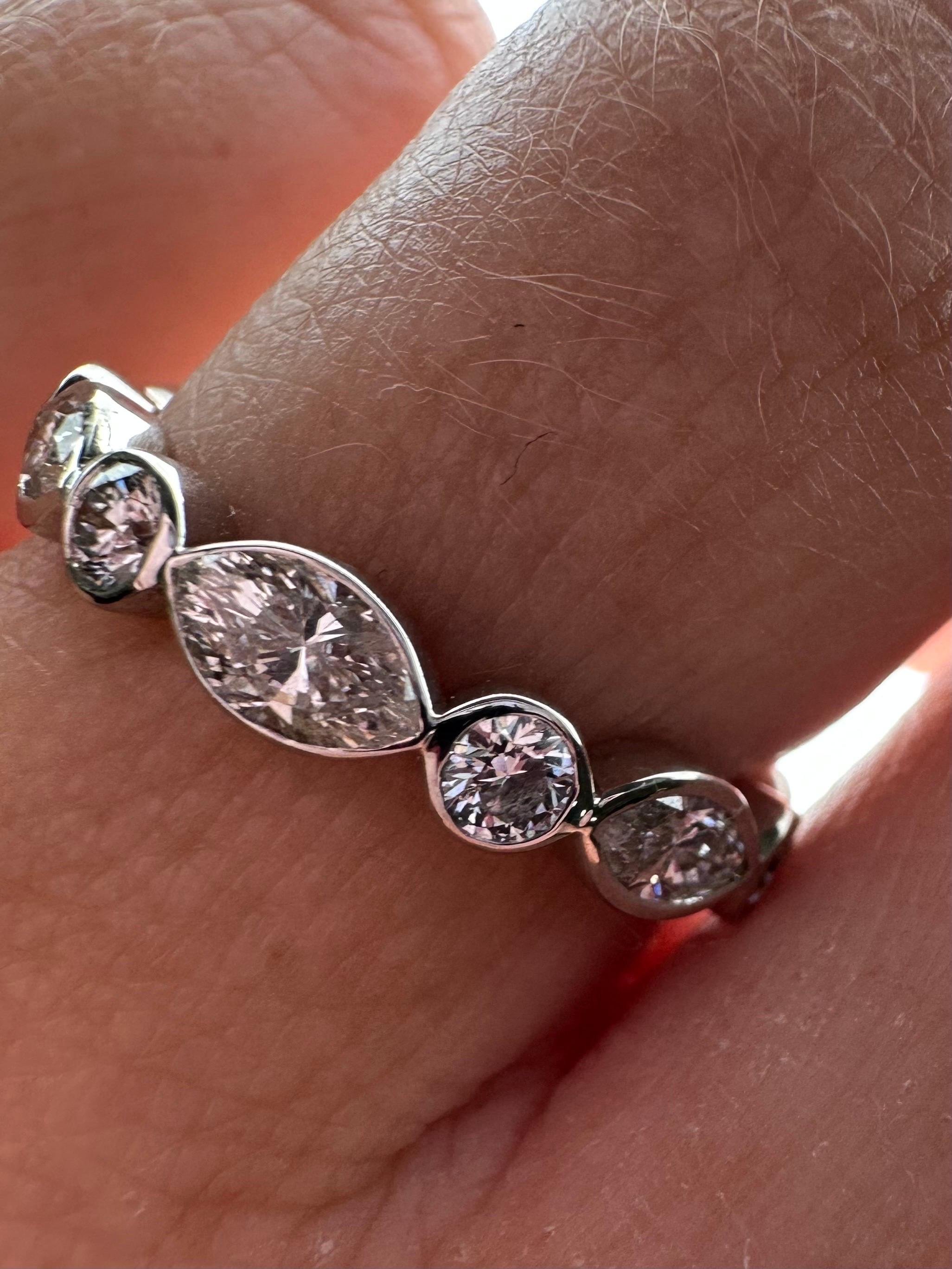 Marquise Diamond Ring 1.87 Carat Diamond Ring Eternity Diamond Ring For Sale 1