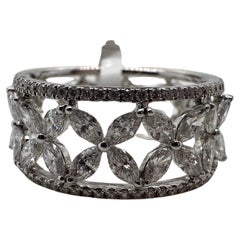 Marquise diamond ring 18KT gold eternity ring