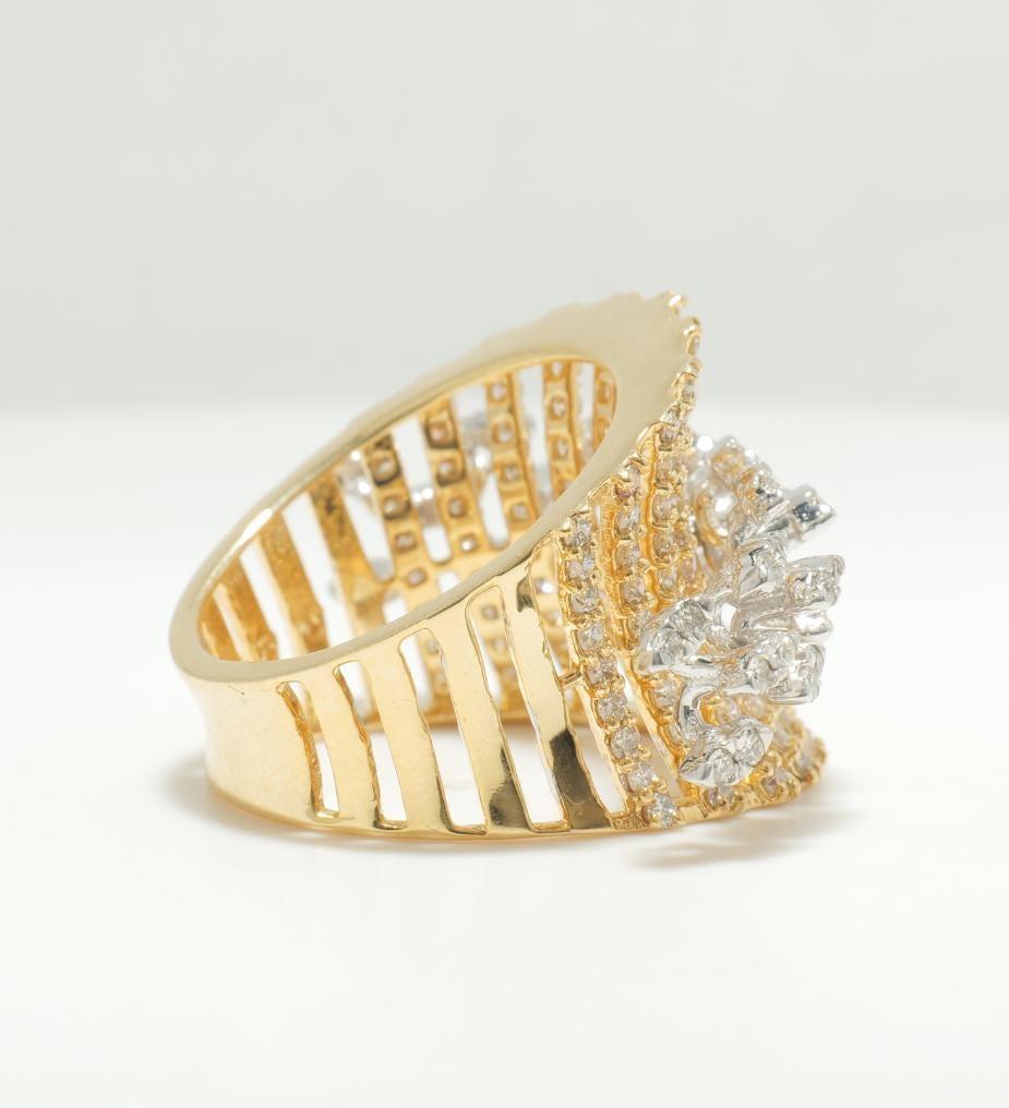Marquise Diamantring aus 14K massivem Gold (zertifiziert) im Zustand „Neu“ im Angebot in New Delhi, DL