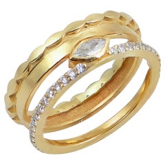 Anillo de Diamantes Marquesa en Oro de 18 Kilates