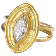 Marquise Diamond Ring in 22 Karat Gold 20 Karat Gold