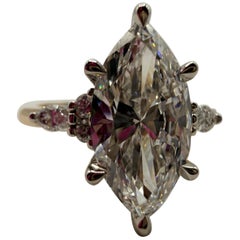 Anillo de compromiso con diamante en talla marquesa, pureza VS2, color F, certificado por la GIA, de 18 quilates