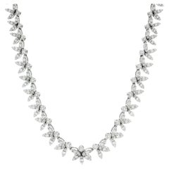 Marquise Diamond Rivière Necklace in 18K White Gold, 4.11 Carats