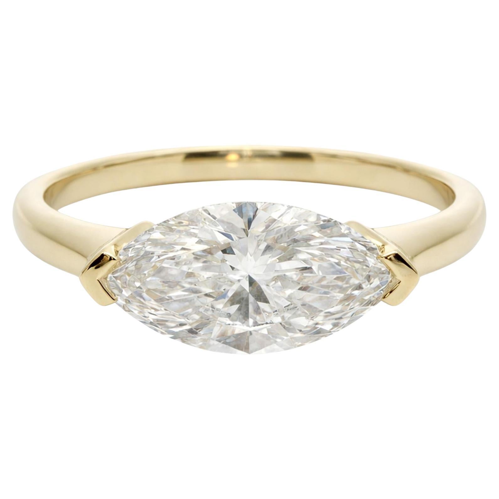 Marquise Diamant Solitär Ring im Angebot