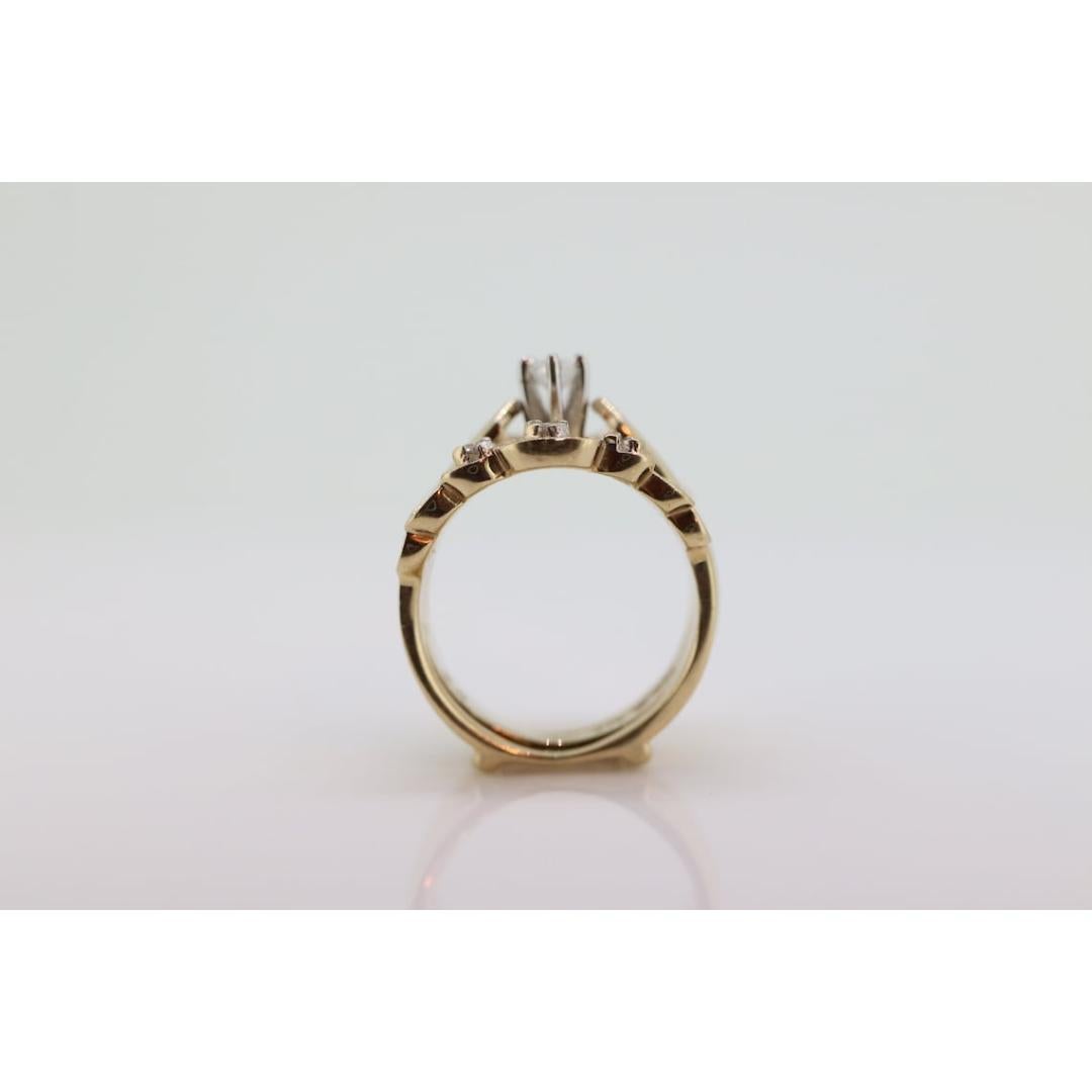 Women's Marquise Diamond Solitaire Ring with Jacket. 14k and 10K Diamond Engagement Ring For Sale