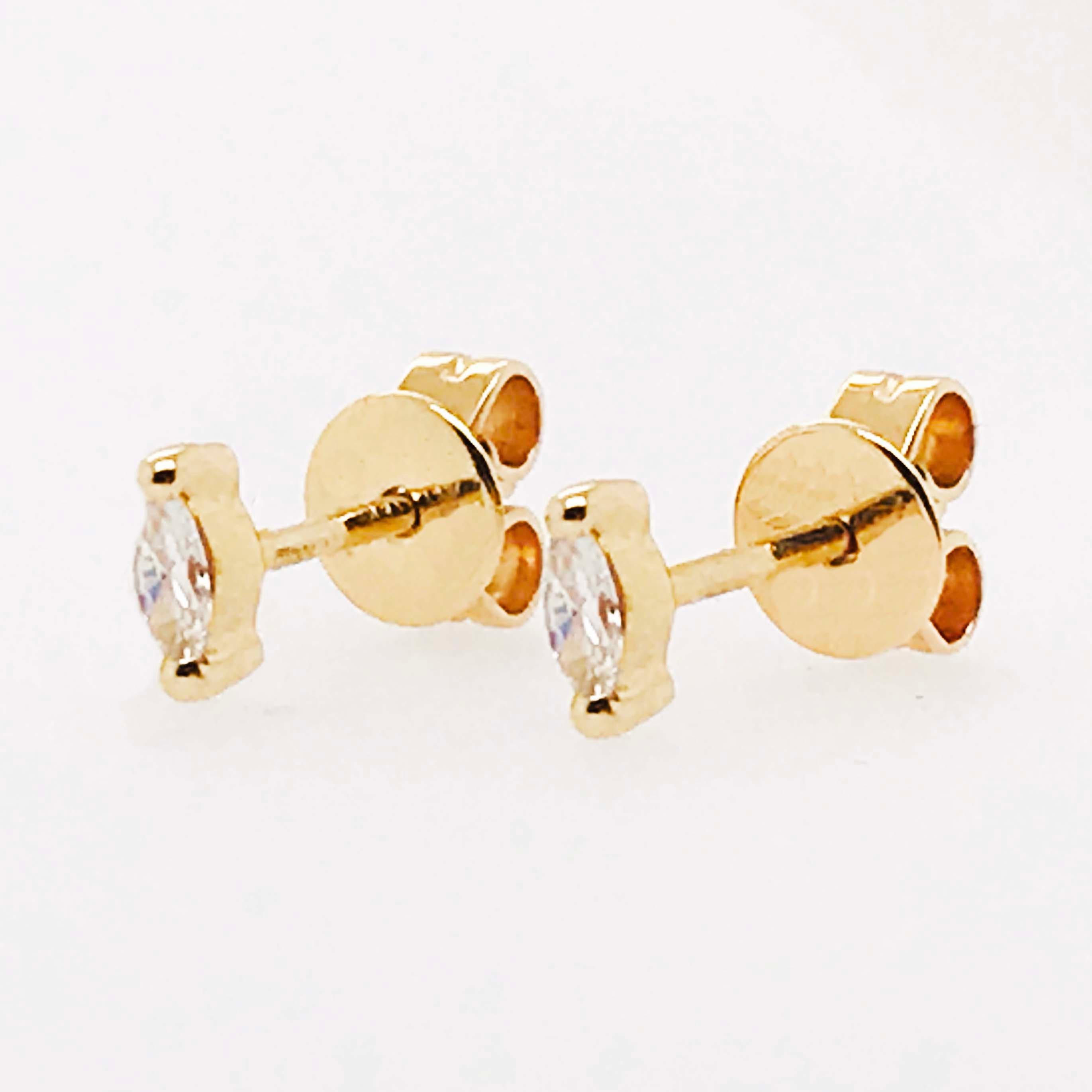 marquise solitaire earrings
