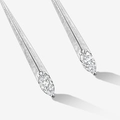 SPEAR TIP EARRINGS White gold with marquise-cut diamond by Liv Luttrell