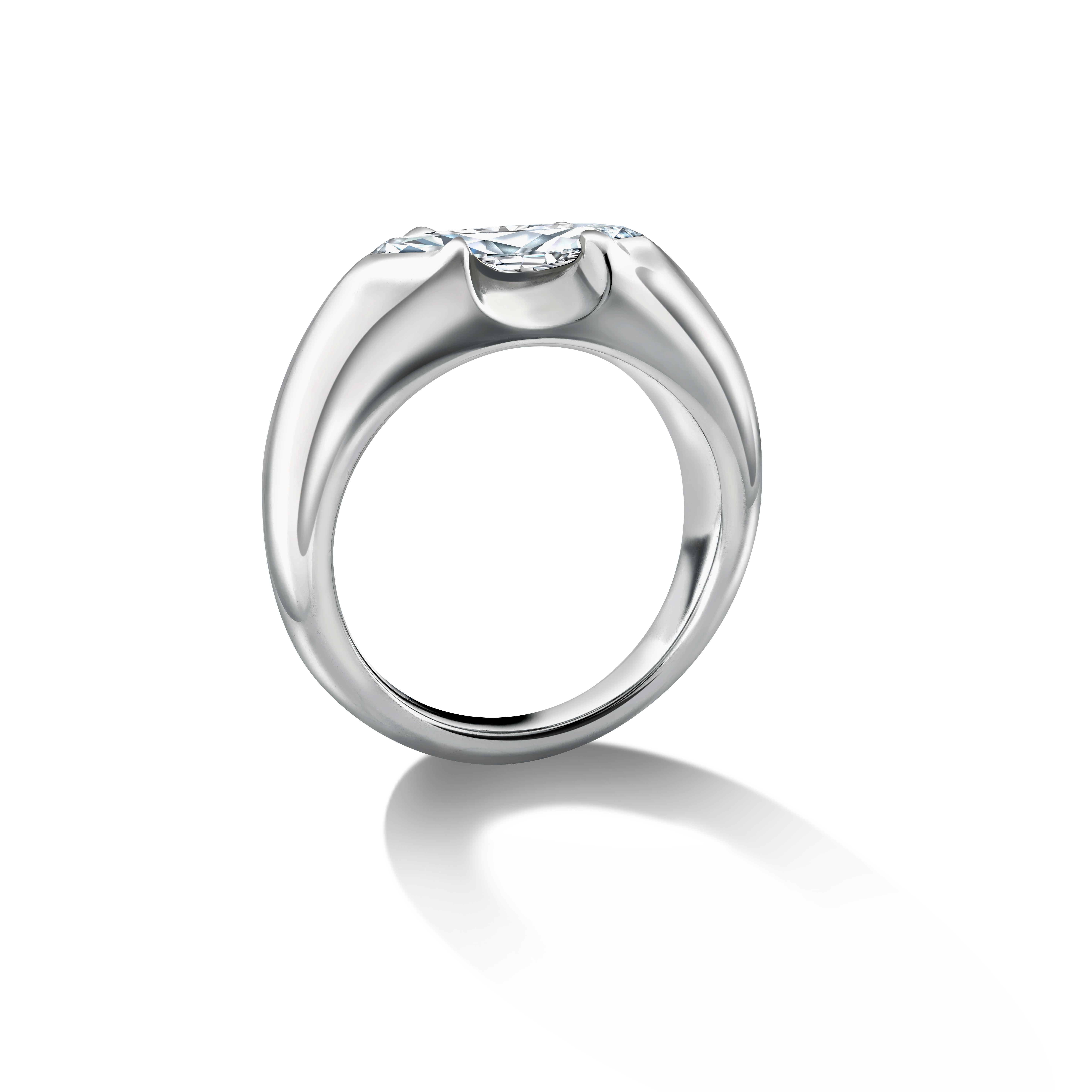 For Sale:  SPEAR TIP RING  White gold with a marquise diamond at the centre by Liv Luttrell 2