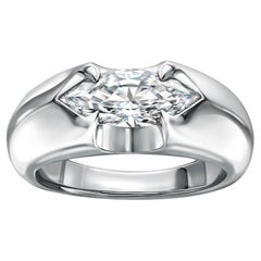 SPEAR TIP RING  White gold with a marquise diamond at the centre by Liv Luttrell
