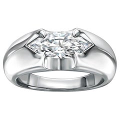 SPEAR TIP RING White gold with a marquise diamond at the centre by Liv Luttrell