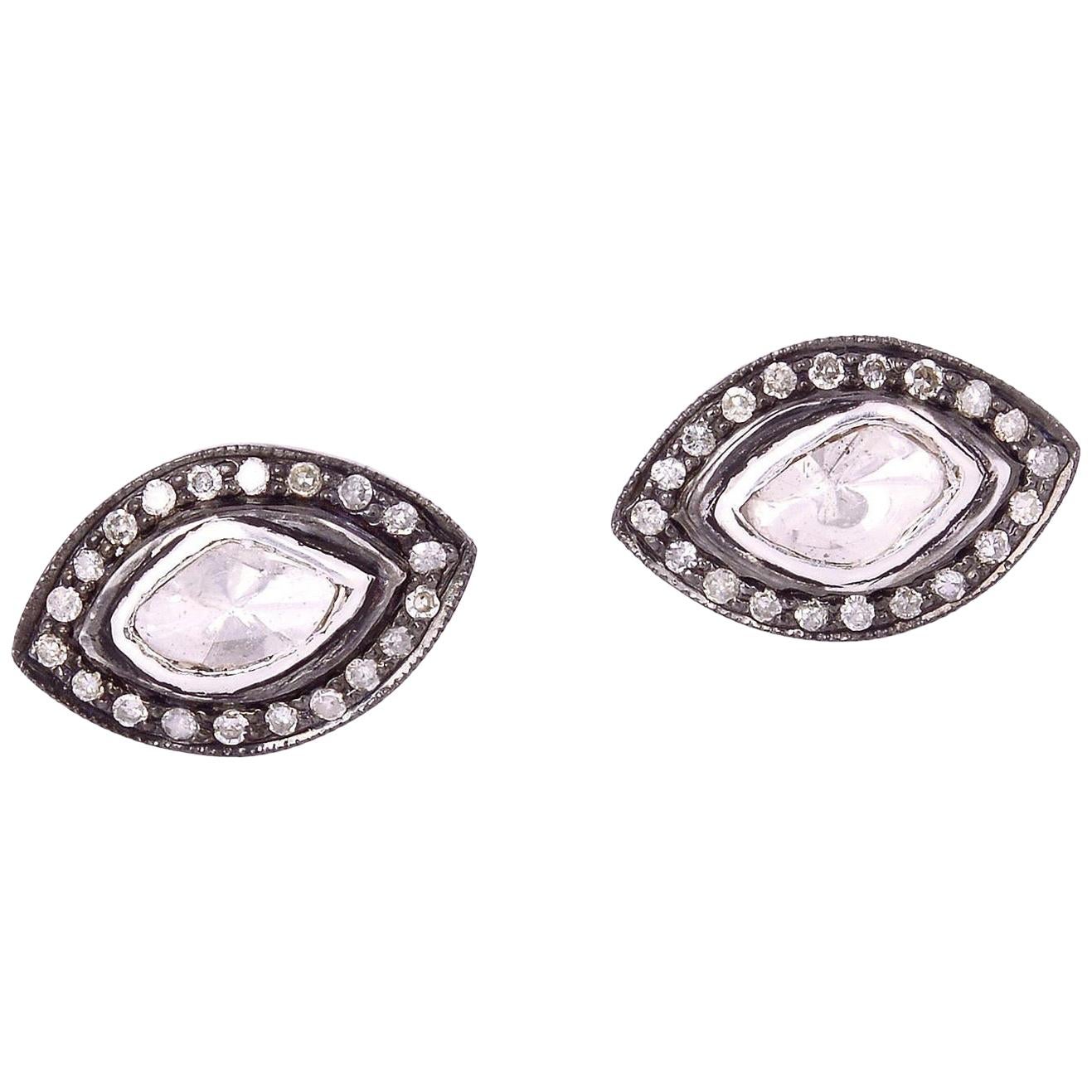 Marquise Diamond Stud Earrings For Sale