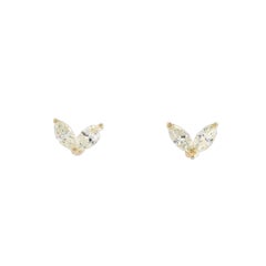 Marquise Diamond Stud Earrings in 18K Yellow Gold