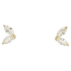 Marquise Diamant-Ohrstecker aus 18K Gelbgold