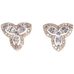 Marquise Diamond Studs in 18 Karat Rose Gold