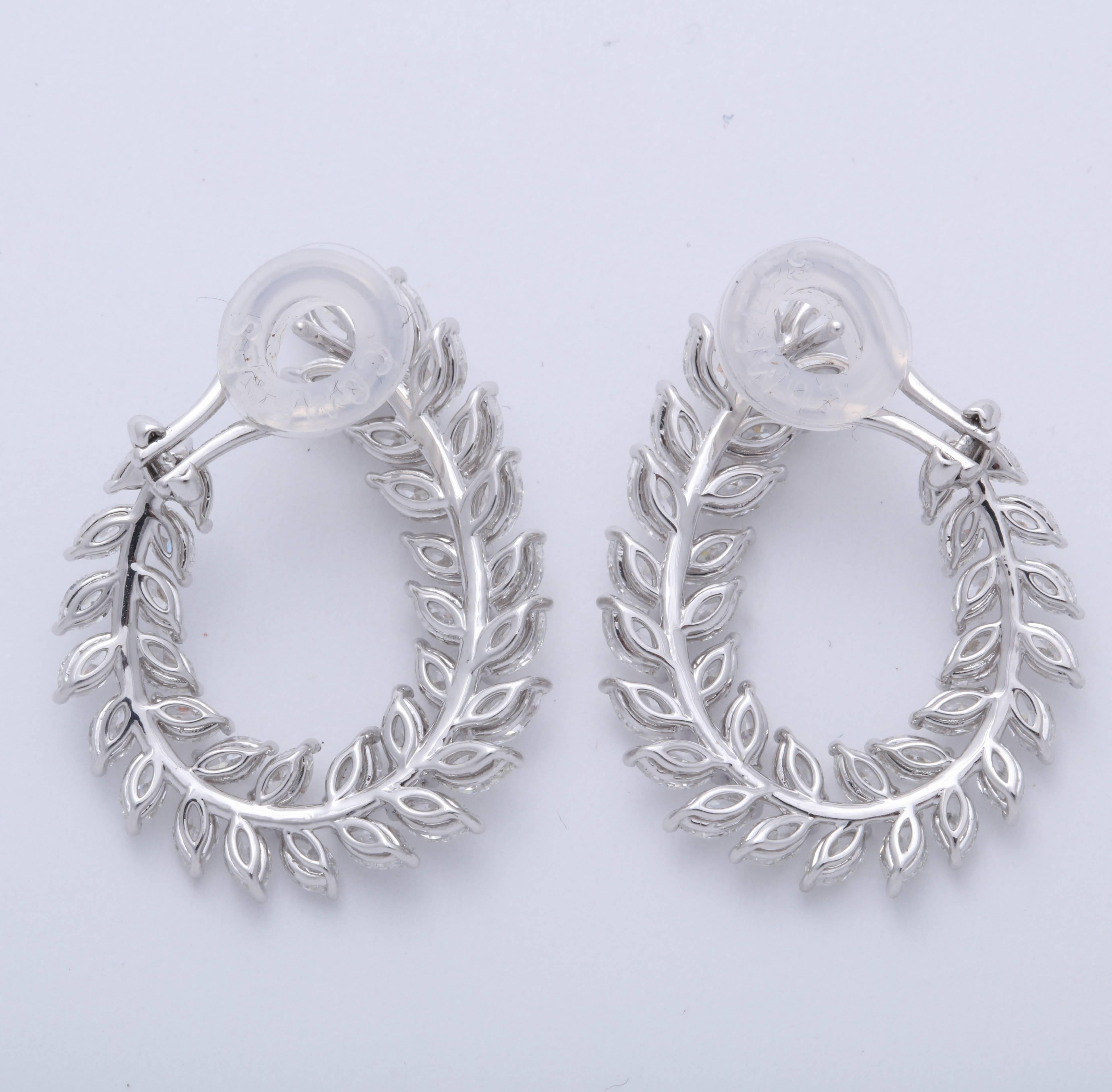 Marquise Diamond Swirl Earring For Sale 1