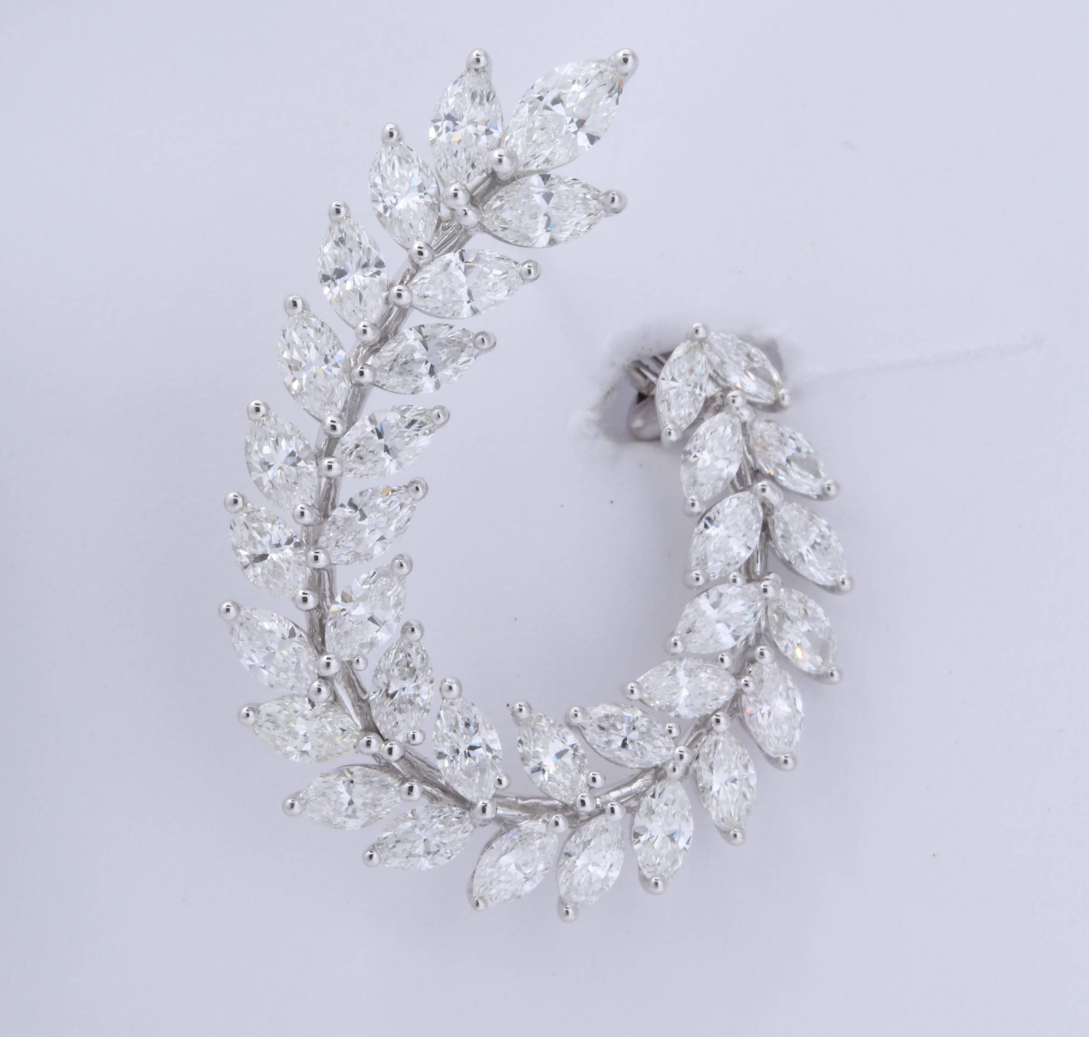 Marquise-Diamant-Wirbel-Ohrring im Angebot 2