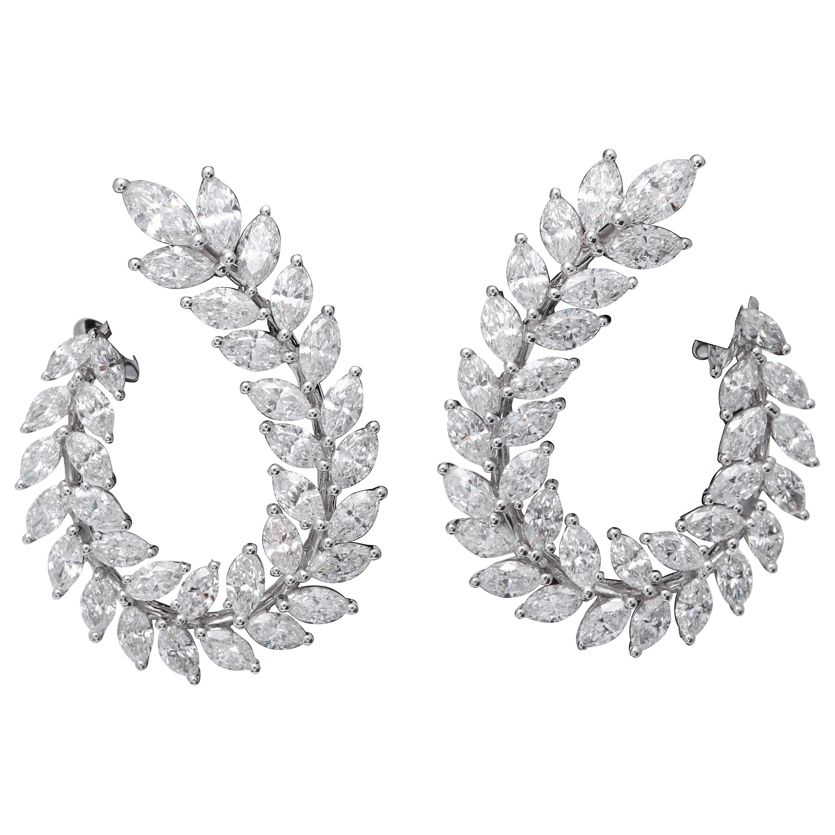 Marquise Diamond Swirl Earring