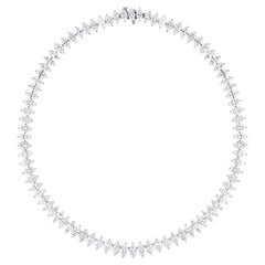 Marquise-Diamant-Tennis-Halskette 39,50 Karat