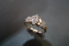 Marquise Diamond Unique Engagement Ring Handmade Custom Made Jewelry Rose Gold