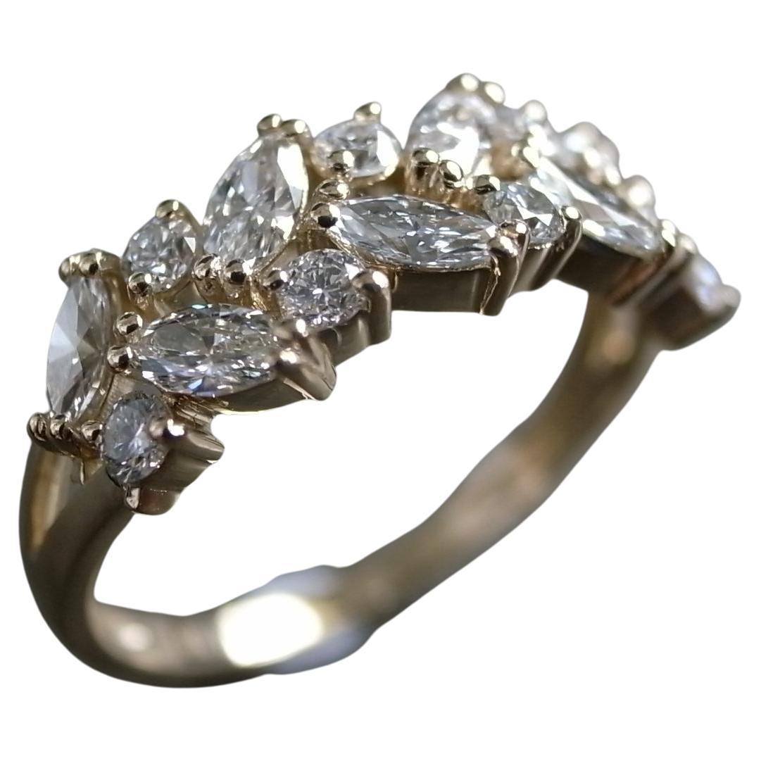 Customizable 18K Yellow Gold Sapphire Embraced with Diamonds in