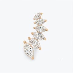 Marquise Diamond Vine 18K Yellow Gold Ear Climber Earrings