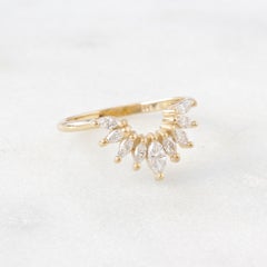 Marquise Diamond Wedding Curve Stacking Nesting ring Sunrise