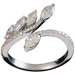 Marquise Diamond Wrap Around Graduating Half Eternity Ring in 18 Karat Gold
