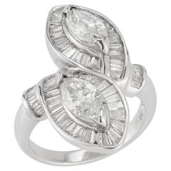 Retro Marquise Diamond You and Me Ring