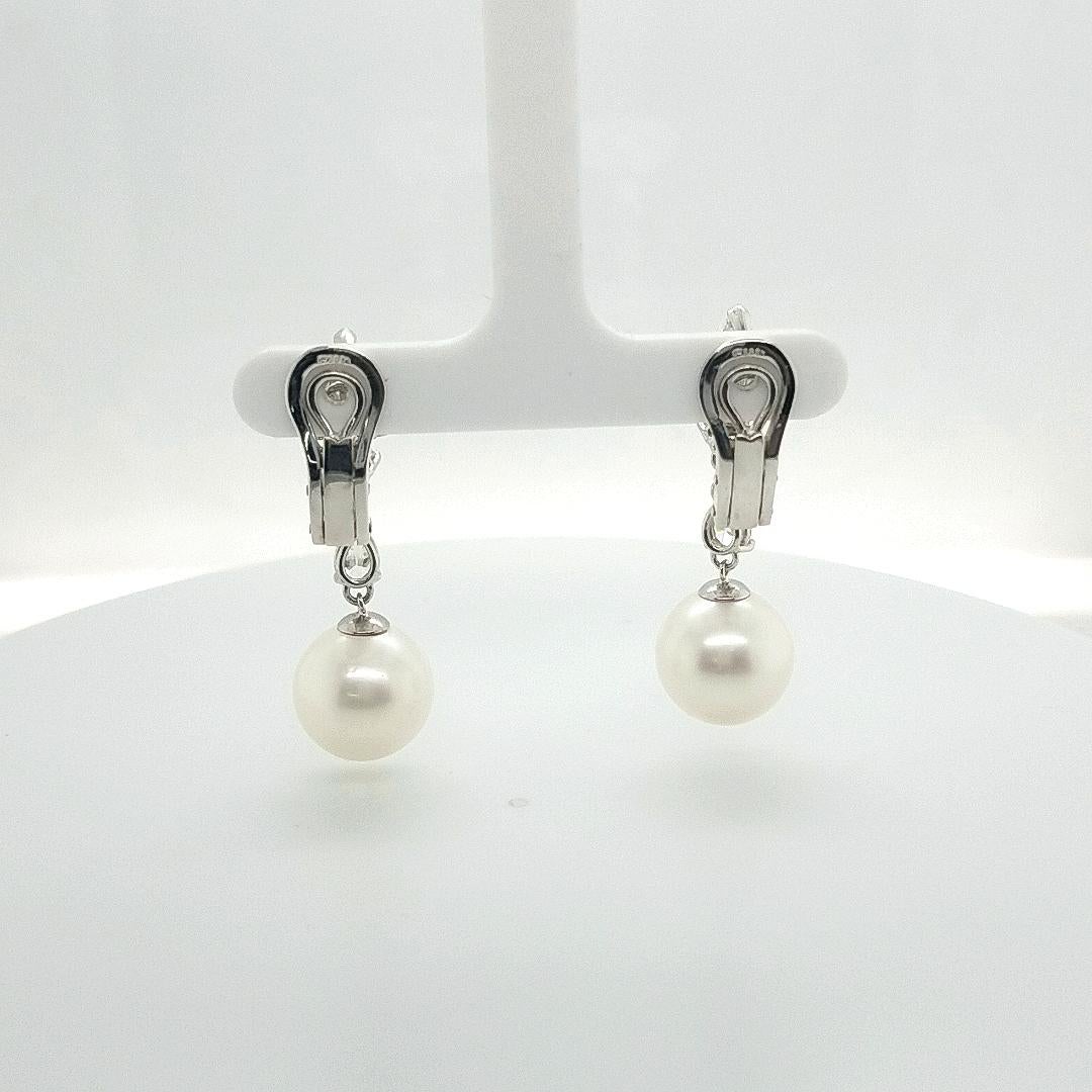 platinum pearl drop earrings