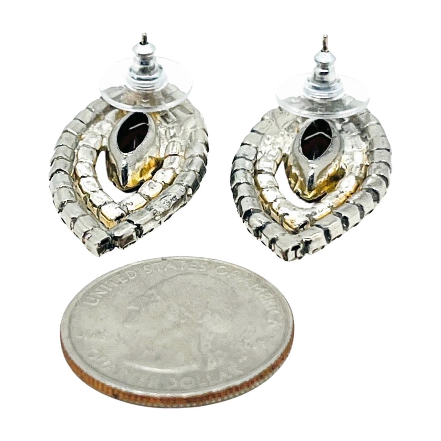 Marquise Double Halo Elipse Earrings, Garnet Crystal Rhinestone with CZ Halo For Sale 2