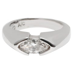 Marquise Ost-West-Diamantring aus 14KT Weißgold 0,67 Karat J VS1