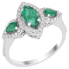 Marquise Emerald And Diamond 1.15ct Ring