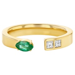 Marquise Emerald and Diamond Ring