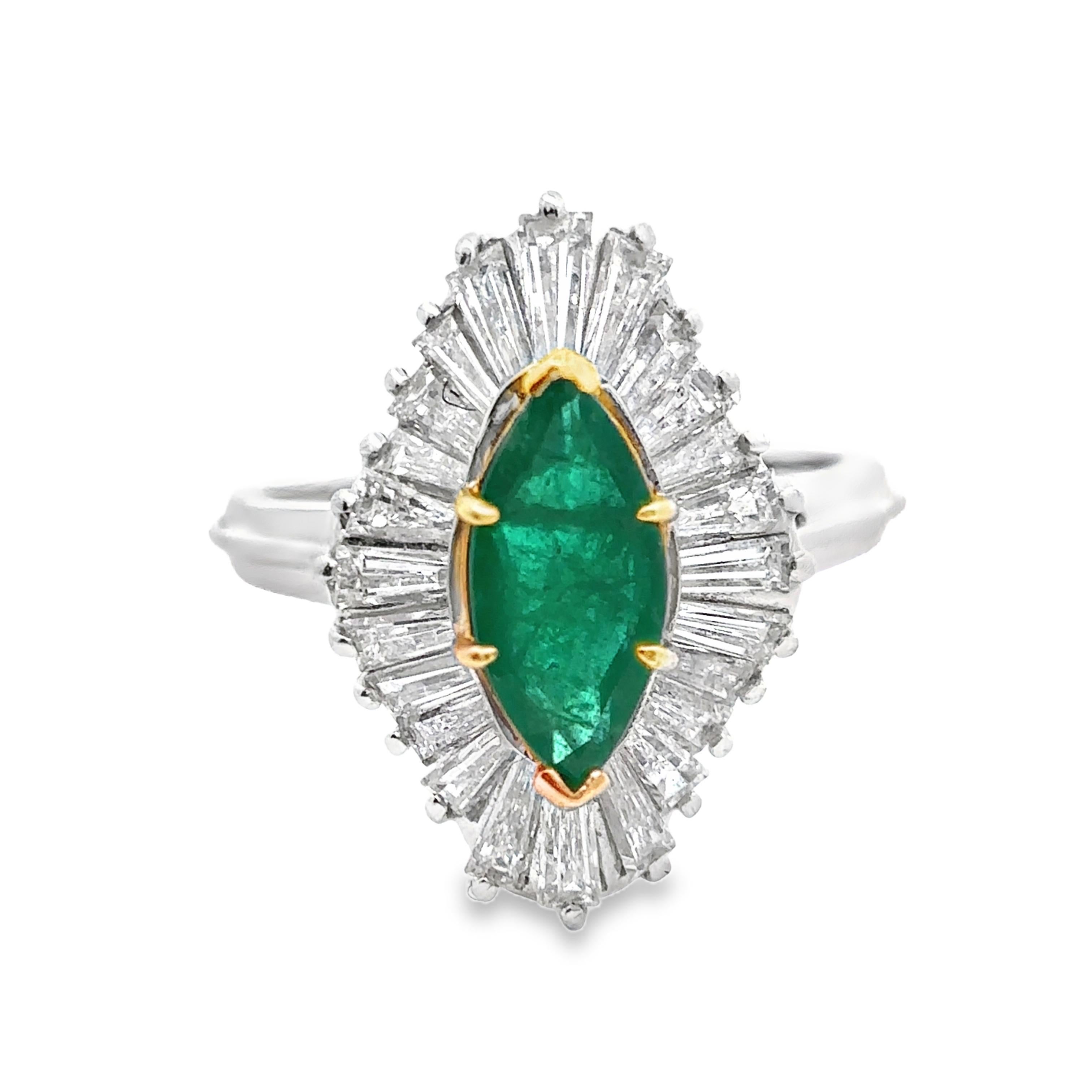 Anillo Bailarina Esmeralda Marquesa en venta 1