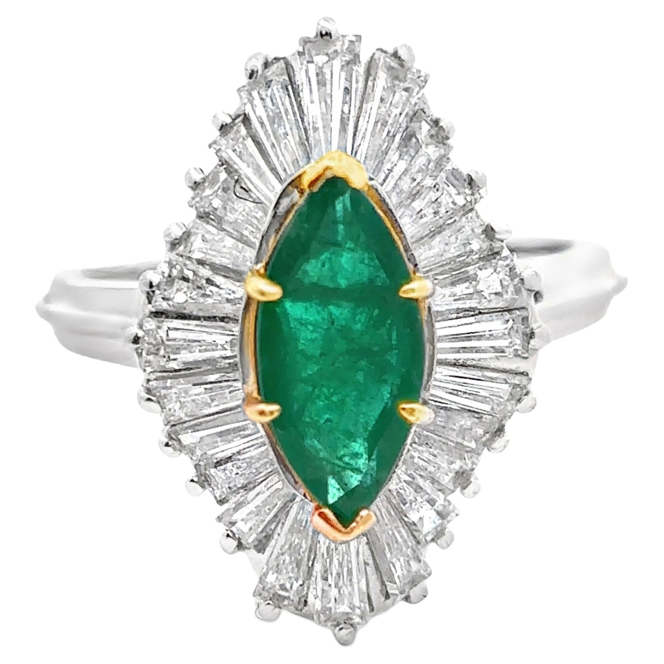 Anillo Bailarina Esmeralda Marquesa en venta