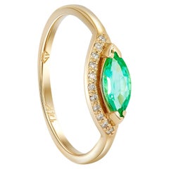 Used Marquise Emerald Ring. 