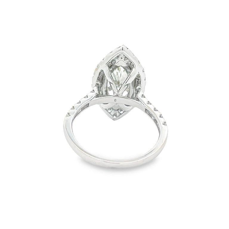 Marquise Engagement Ring 3.00ct D.75ct 18k WG In New Condition For Sale In New York, NY