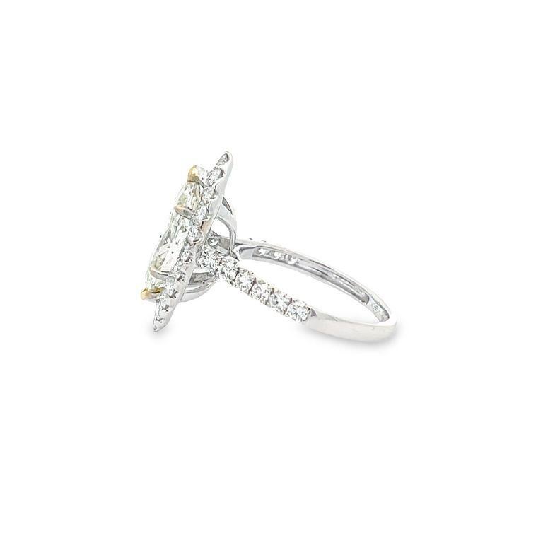 Women's Marquise Engagement Ring 3.00ct D.75ct 18k WG For Sale
