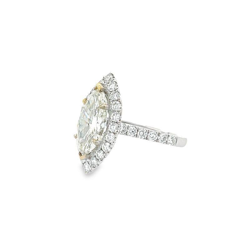 Marquise Engagement Ring 3.00ct D.75ct 18k WG For Sale 1