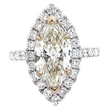 Marquise Engagement Ring 3.00ct D.75ct 18k WG For Sale