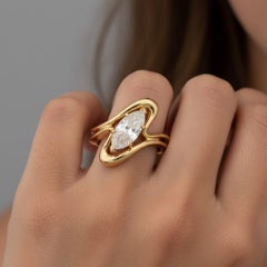 Marquise Flow 18K Yellow Gold Diamond Ring