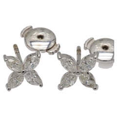Marquise Flower Diamond Earrings 1.03 Carat